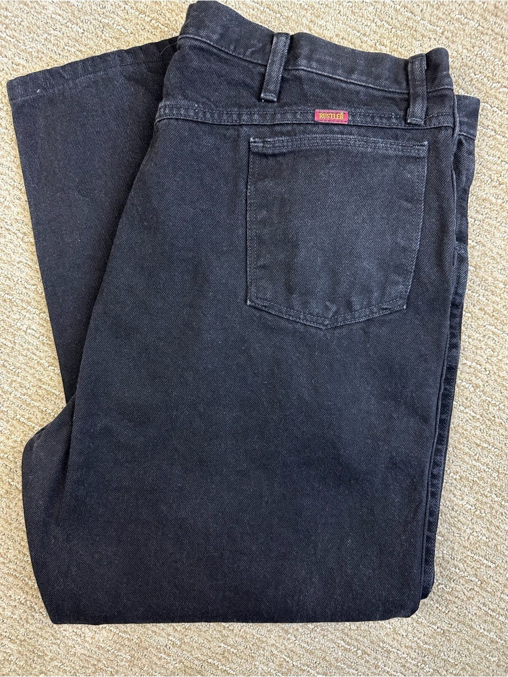 Vintage Rustler Black Denim Jeans 90’s Straight Leg Workwear Grunge Gorpcore